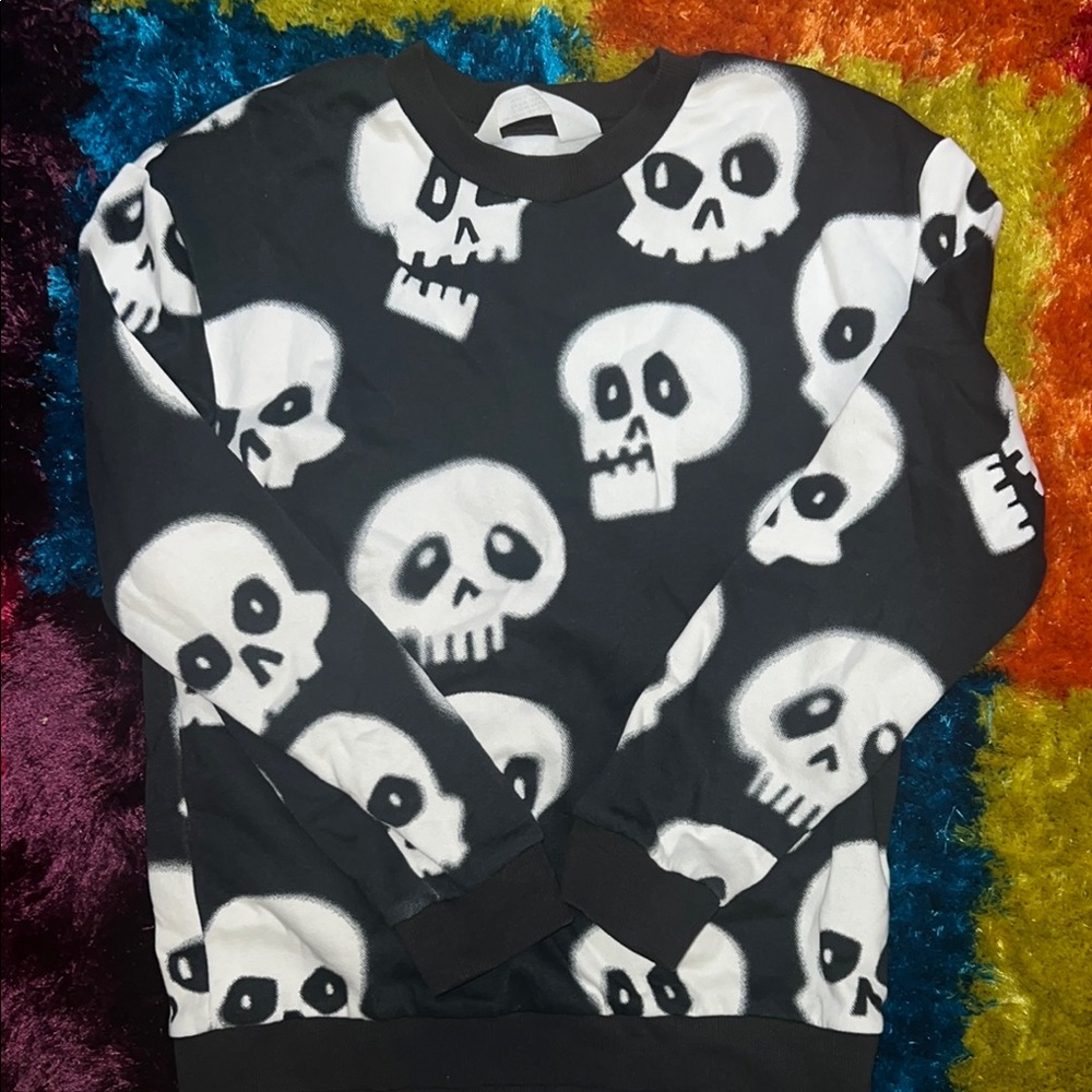 H&M Black Skull Pattern kids Sweater